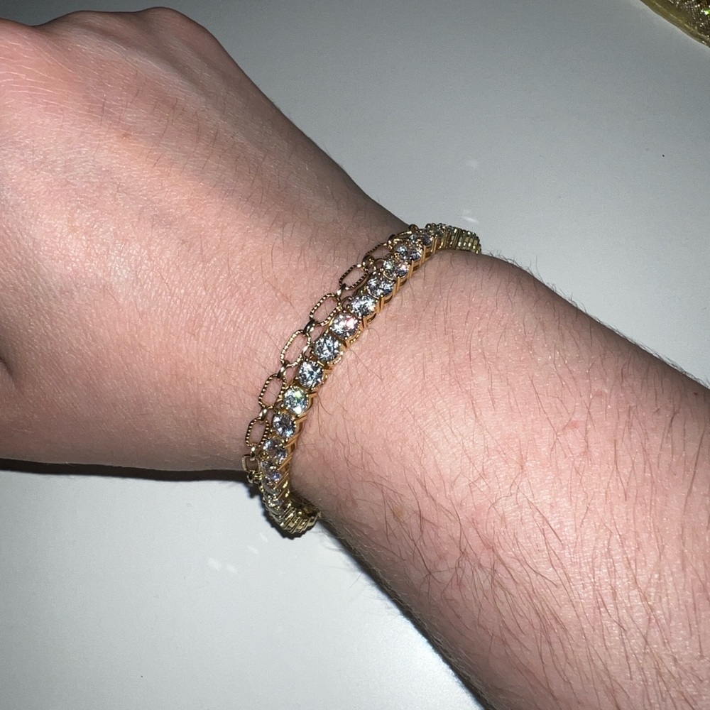 Gold tennis bracelet